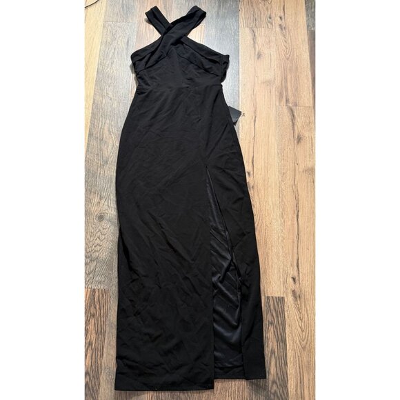 Lulus Head to Cocktail Hour Black Halter Neck Maxi Dress Women's Size XL NWT! - Picture 2 of 5